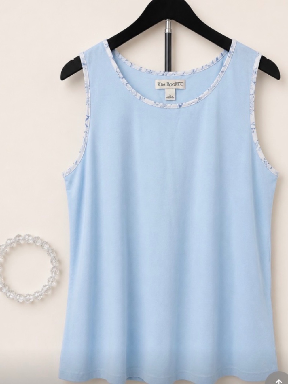 Kim Rogers Intimates Light Blue Sleeveless‎ Tank Top Size Large